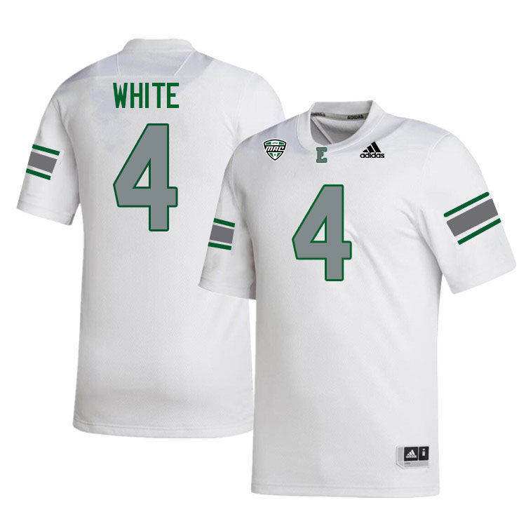 Eastern Michigan Eagles #4 Daiquan White College Football Jerseys Stitched Sale-White